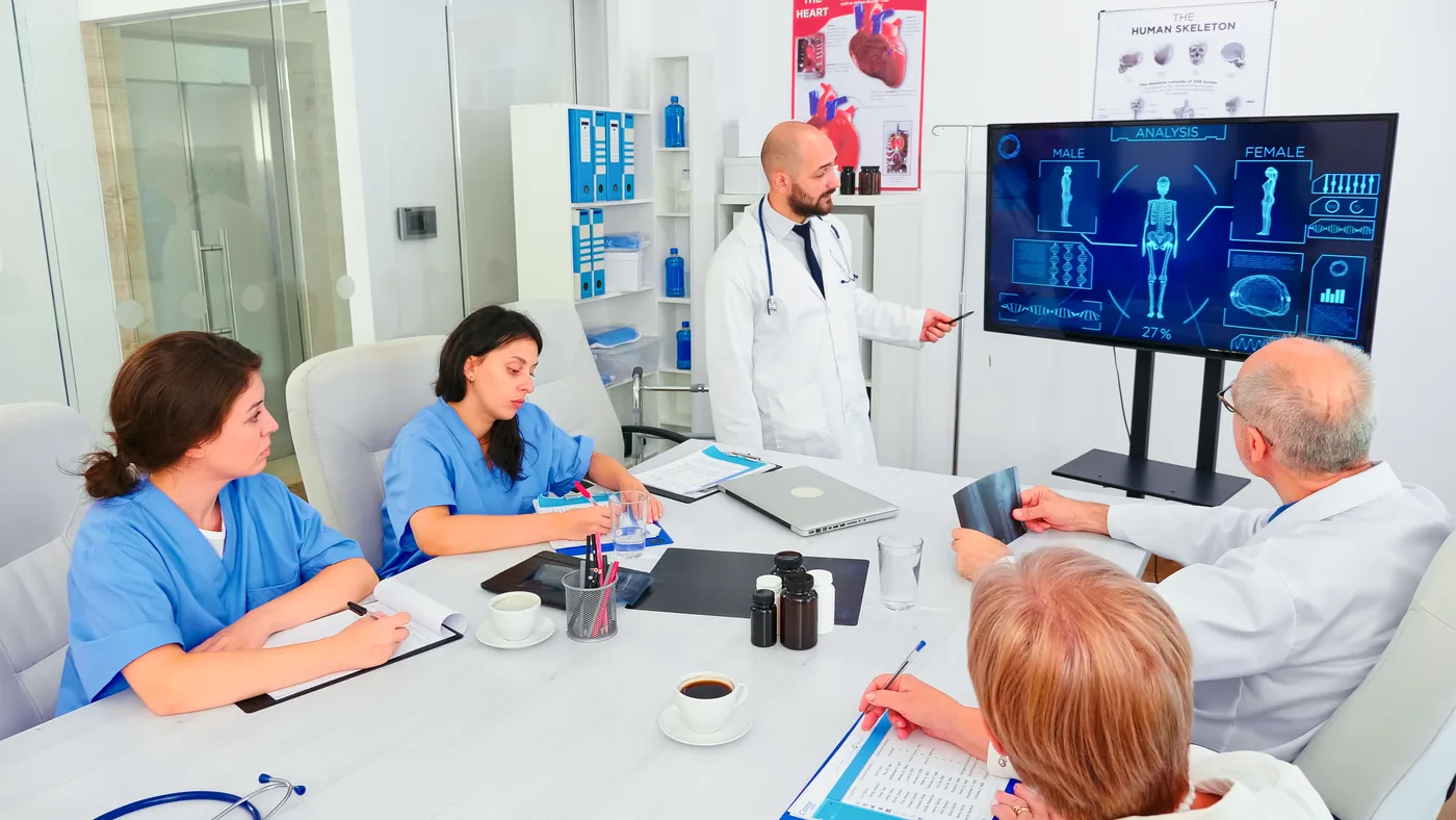 Hospital staff in a training session