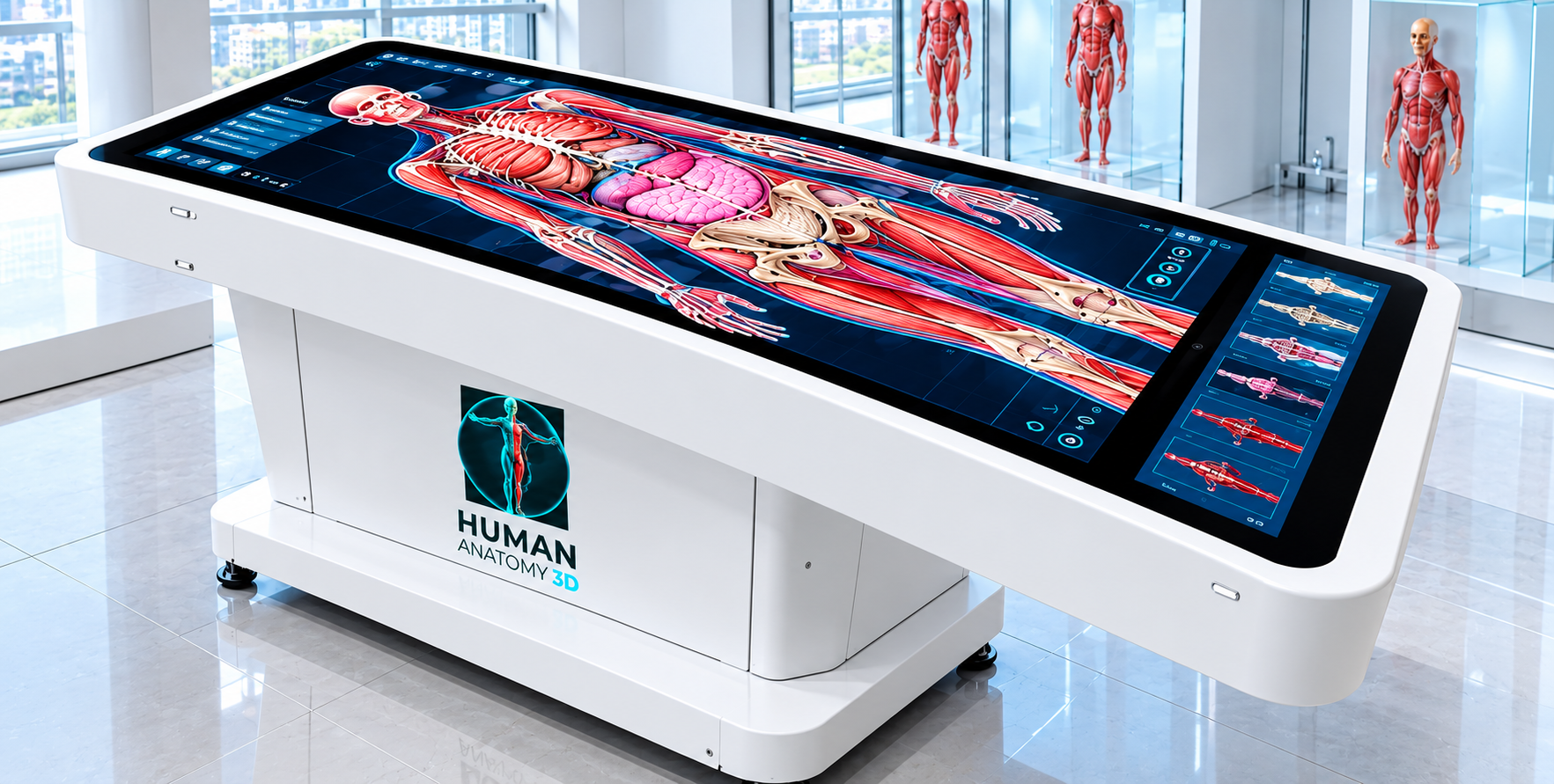Interactive virtual dissection table illustration